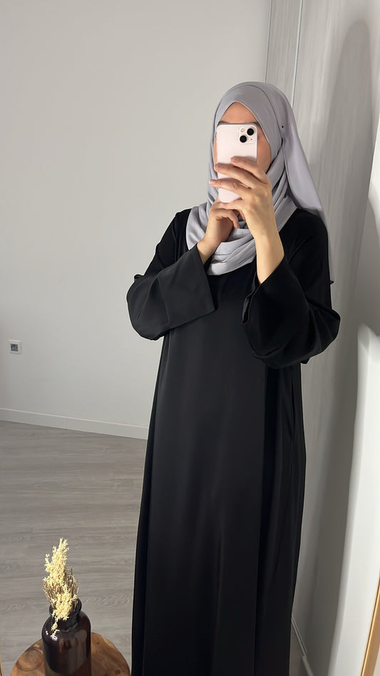 Abaya satinée noir